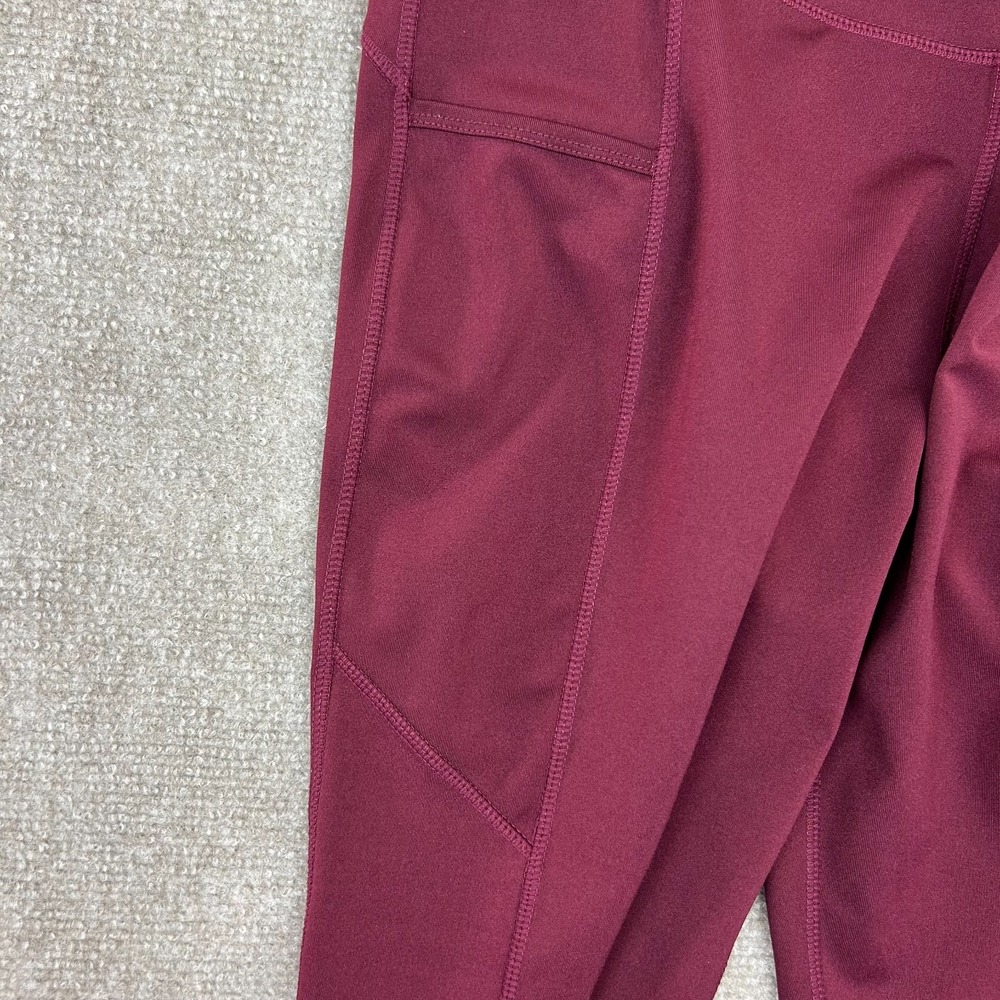 Pop Fit Leggings Womens Medium Purple Stretch High Rise Workout Yoga Running - Picture 4 of 13
